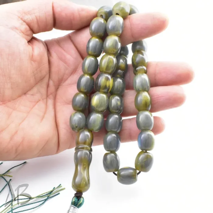 تسبیح سندلوس 33 دانه اصل بودار کد 1085 تراش بیضی قیچی خوشدست آقابزرگ - Image 3