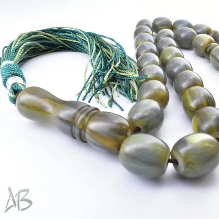 تسبیح سندلوس 33 دانه اصل بودار کد 1085 تراش بیضی قیچی خوشدست آقابزرگ - Image 6