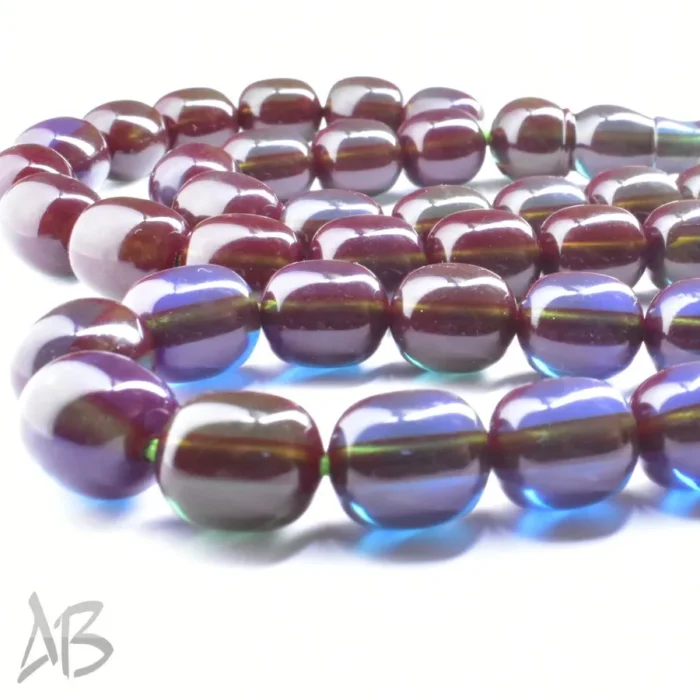 تسبیح سندلوس بودار 45 دانه اصل کد 1091 هنگ کنگی قدیمی سه پوست سبز آبی عنابی گرد آقابزرگ - Image 9