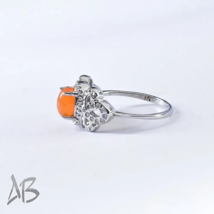 انگشتر نقره زنانه با نگین اپال بسیار خوشرنگ، کد 643 - Image 4