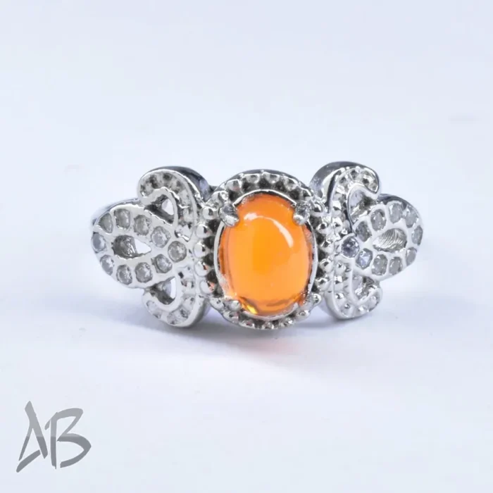 انگشتر نقره زنانه با نگین اپال بسیار خوشرنگ، کد 643 - Image 6