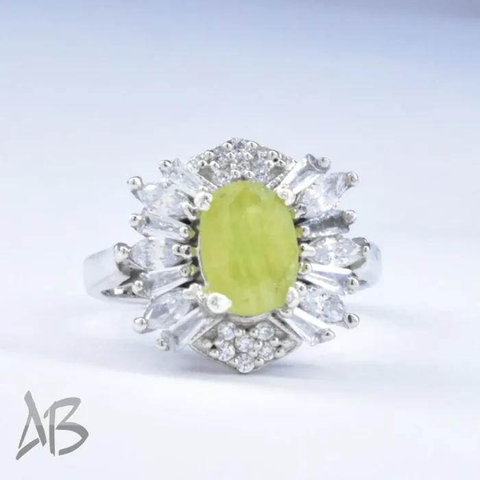 انگشتر نقره زنانه اصل نگین دار یاقوت زرد با پوشش رودیوم آقابزرگ کد 649 - Image 7