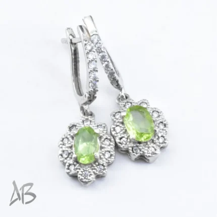 گوشواره نقره با نگين زبرجد