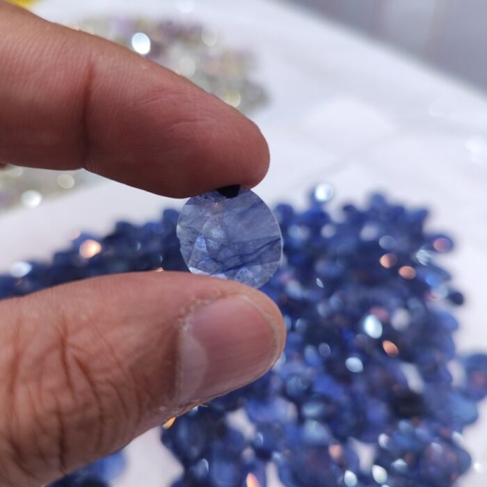 سنگ یاقوت کبود دیفیوژ درجه یک بدون پشت (پاولیون) Blue Sapphire کد Gem13 - Image 4