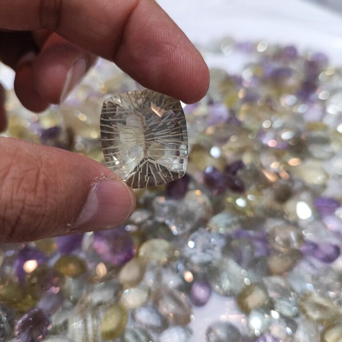 سنگ سیترین، آماتیست و اسموکی کوارتز لیزر کات درجه یک آقابزرگ کد Gem15 - Image 5