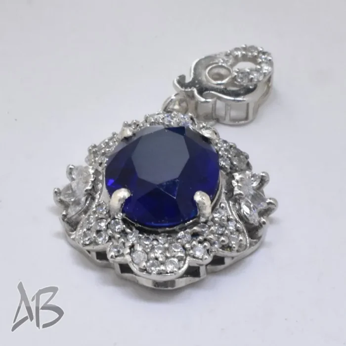 گردنبند نقره (مدالی) جدید نگین دار شیک و زیبا آقابزرگ کد Med70 - Image 3