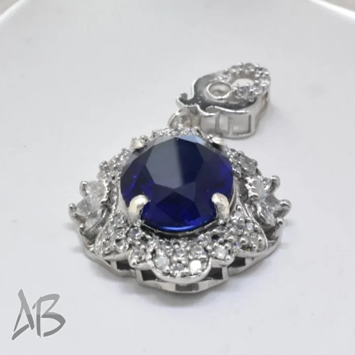 گردنبند نقره (مدالی) جدید نگین دار شیک و زیبا آقابزرگ کد Med70 - Image 4