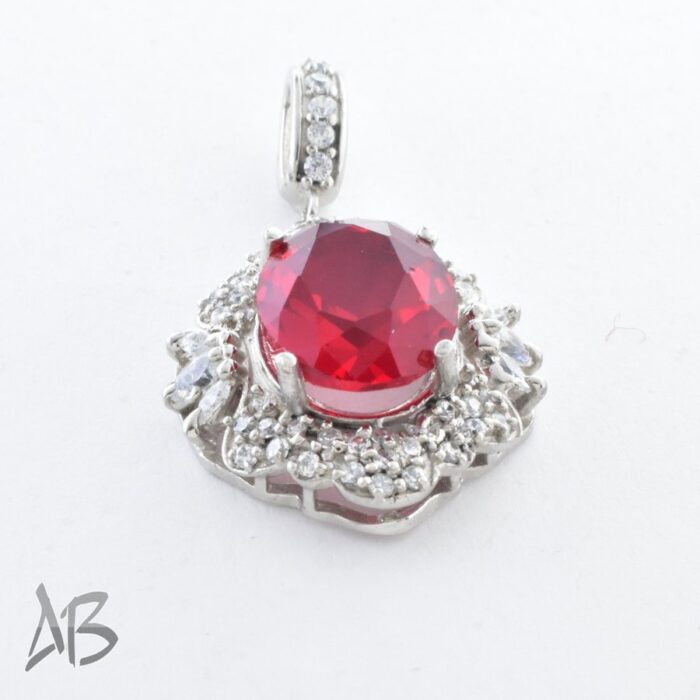 گردنبند نقره (مدالی) اصل جدید نگین دار بسیار خوشرنگ و زیبا آقابزرگ کد Med73 - Image 6