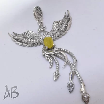 مدالی گردنبند یاقوت زرد
