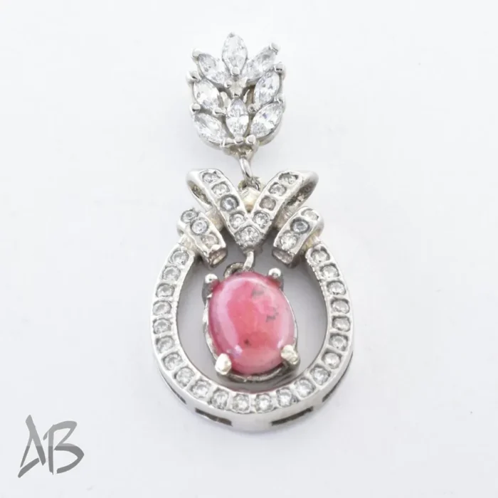 گردنبند نقره (مدالی) اصل نگین یاقوت صورتی جذاب آقابزرگ کد Med84 - Image 3