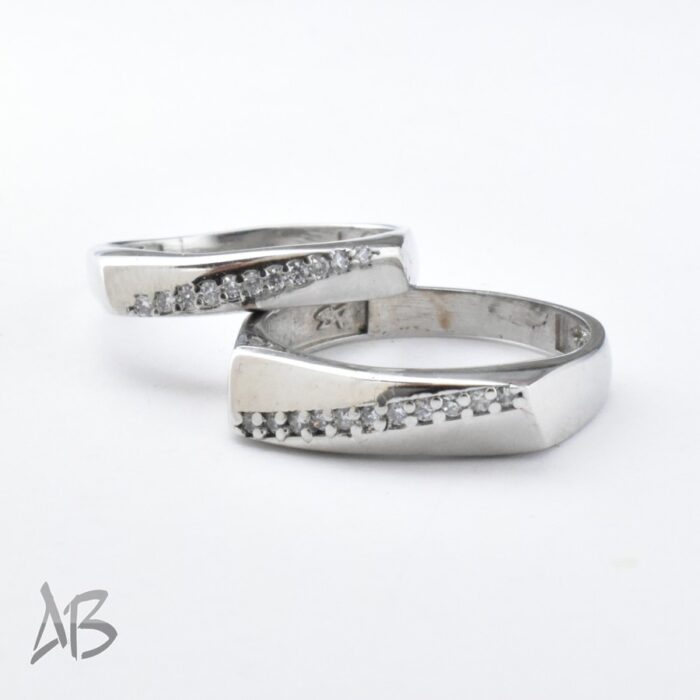 Set1 (1) حلقه ست نقره مناسب ازدواج، نامزدی، با آبکاری رودیوم آقابزرگ کد Set1 - Image 6