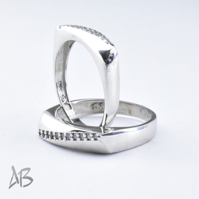 Set1 (4) حلقه ست نقره مناسب ازدواج، نامزدی، با آبکاری رودیوم آقابزرگ کد Set1 - Image 4