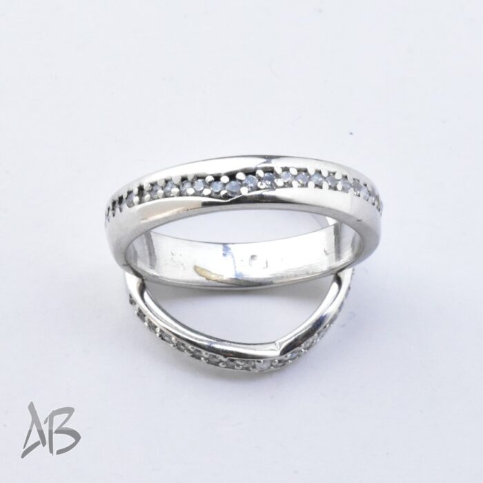 حلقه ست نقره مناسب ازدواج، نامزدی، ضد حساسیت آقابزرگ کد Set2 - Image 7