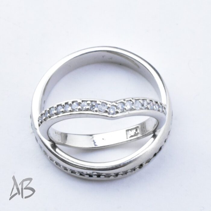 حلقه ست نقره مناسب ازدواج، نامزدی، ضد حساسیت آقابزرگ کد Set2 - Image 6