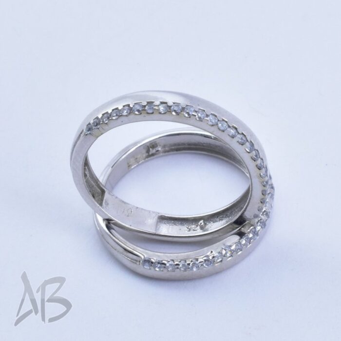 حلقه ست نقره مناسب ازدواج، نامزدی، با آبکاری رودیوم ضد حساسیت آقابزرگ کد Set5 - Image 4