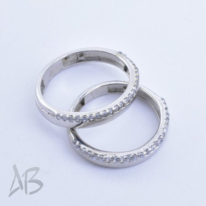 حلقه ست نقره مناسب ازدواج، نامزدی، با آبکاری رودیوم ضد حساسیت آقابزرگ کد Set5 - Image 5