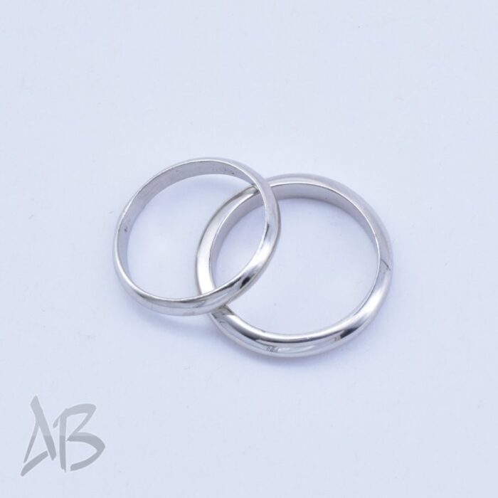 حلقه ست نقره ساده و شیک مناسب ازدواج، نامزدی، روکش طلاسفید آقابزرگ کد Set6 - Image 4