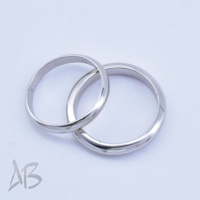 حلقه ست نقره ساده و شیک مناسب ازدواج، نامزدی، روکش طلاسفید آقابزرگ کد Set6 - Image 5