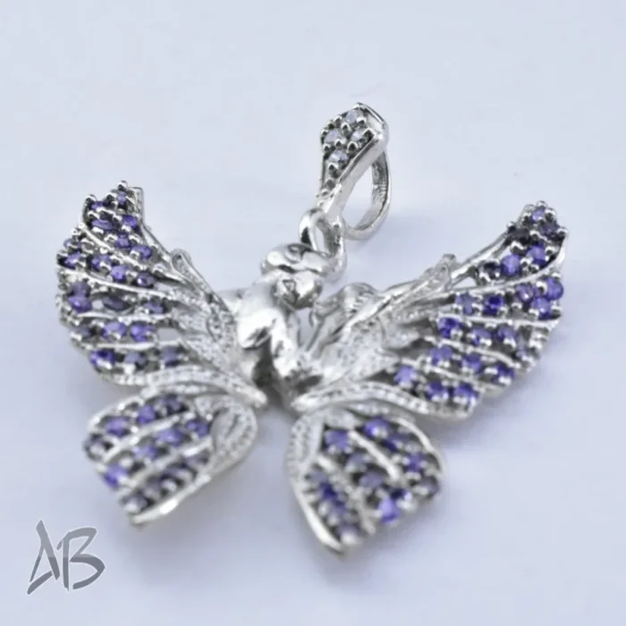 مدالی یا گردنبند نقره مدل جدید پروانه طرح لیلی و مجنون آقابزرگ کد Med68 - Image 3