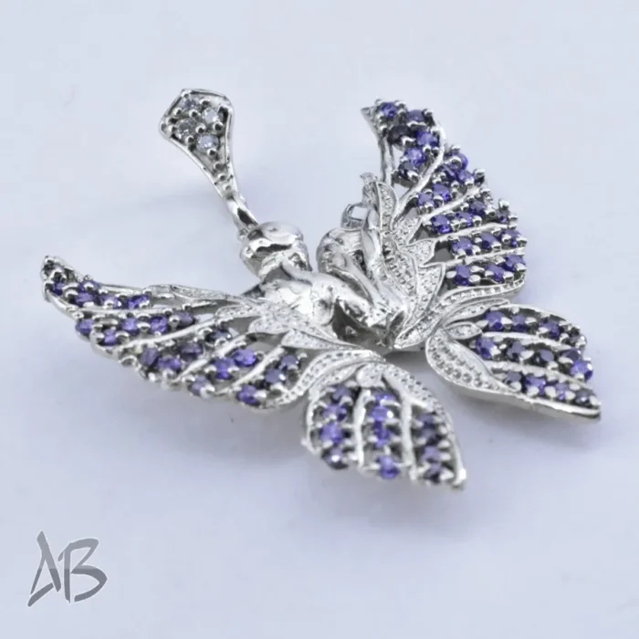 مدالی یا گردنبند نقره مدل جدید پروانه طرح لیلی و مجنون آقابزرگ کد Med68 - Image 4