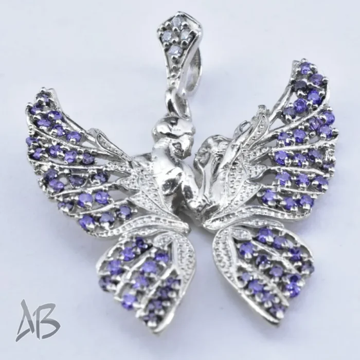 مدالی یا گردنبند نقره مدل جدید پروانه طرح لیلی و مجنون آقابزرگ کد Med68 - Image 5