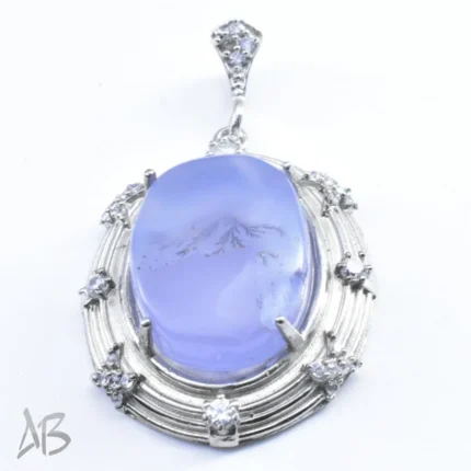 گردنبند مدالی نگین عقیق یمنی زرد