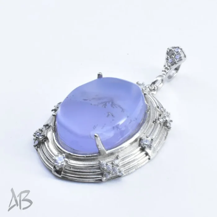 گردنبند یا مدالی نقره نگین عقیق یمنی اصل درشت شجر آقابزرگ کد Med66 - Image 4