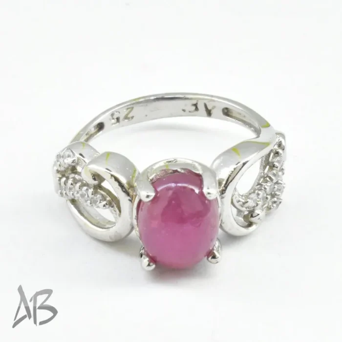 انگشتر نقره زنانه اصل نگین دار یاقوت سرخ آفریقایی آقابزرگ کد 653 - Image 3