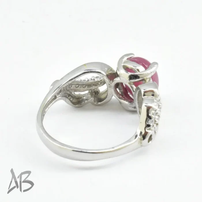 انگشتر نقره زنانه اصل نگین دار یاقوت سرخ آفریقایی آقابزرگ کد 653 - Image 4