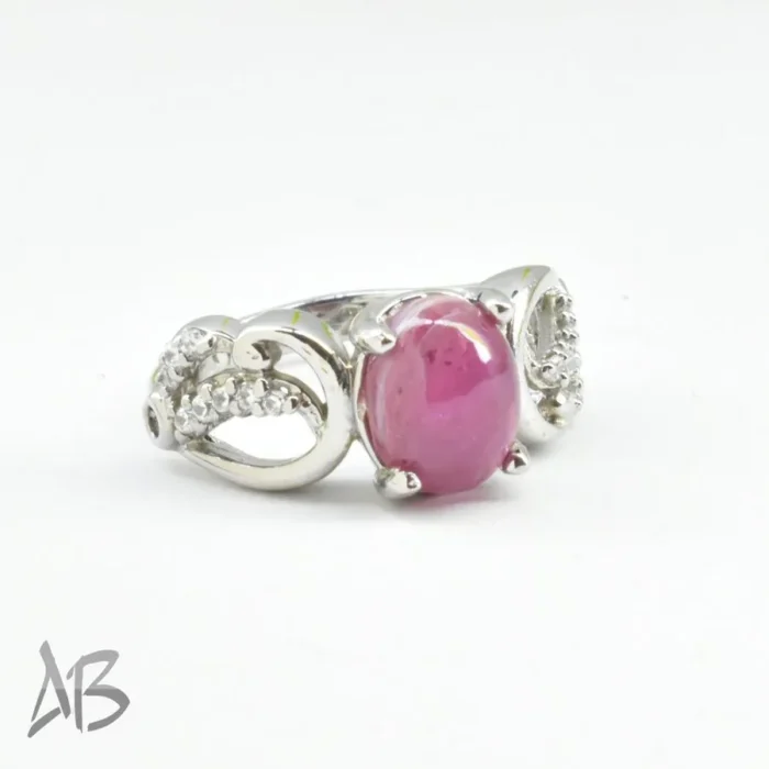 انگشتر نقره زنانه اصل نگین دار یاقوت سرخ آفریقایی آقابزرگ کد 653 - Image 6