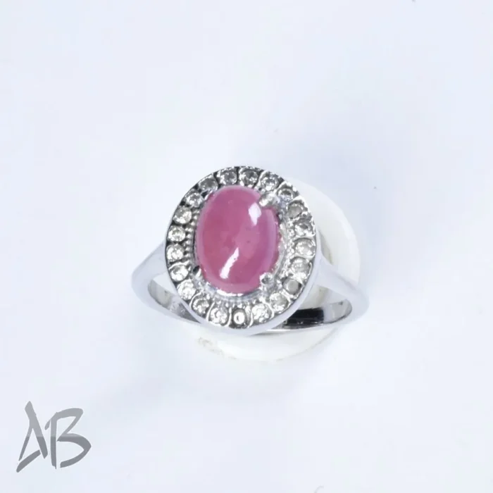 انگشتر نقره زنانه اصل عیار 925 نگین دار یاقوت سرخ آفریقایی آقابزرگ کد 654 - Image 3