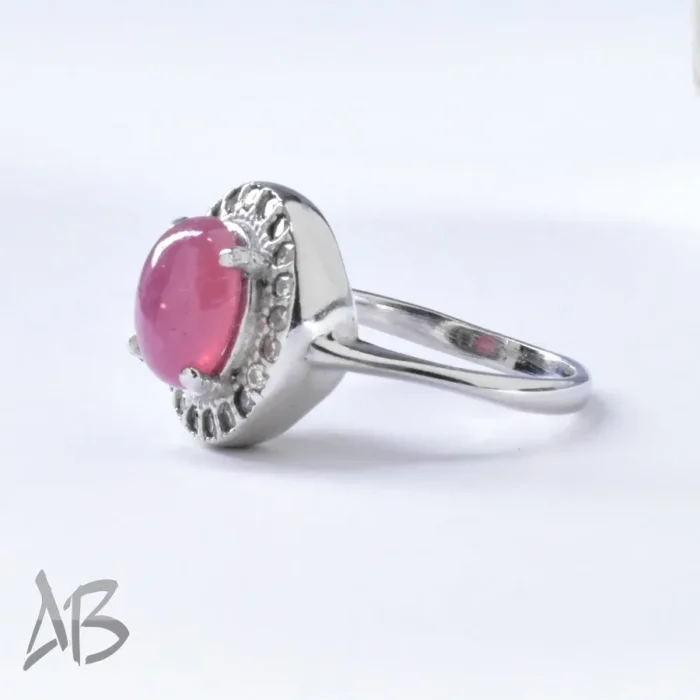 انگشتر نقره زنانه اصل عیار 925 نگین دار یاقوت سرخ آفریقایی آقابزرگ کد 654 - Image 6