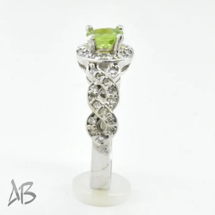 انگشتر نقره زنانه زبرجد اصل رکاب زیبا عیار 925 آقابزرگ کد 661 - Image 3