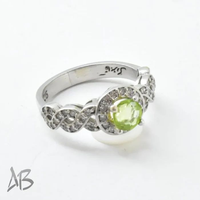 انگشتر نقره زنانه زبرجد اصل رکاب زیبا عیار 925 آقابزرگ کد 661 - Image 4