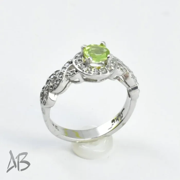 انگشتر نقره زنانه زبرجد اصل رکاب زیبا عیار 925 آقابزرگ کد 661 - Image 6