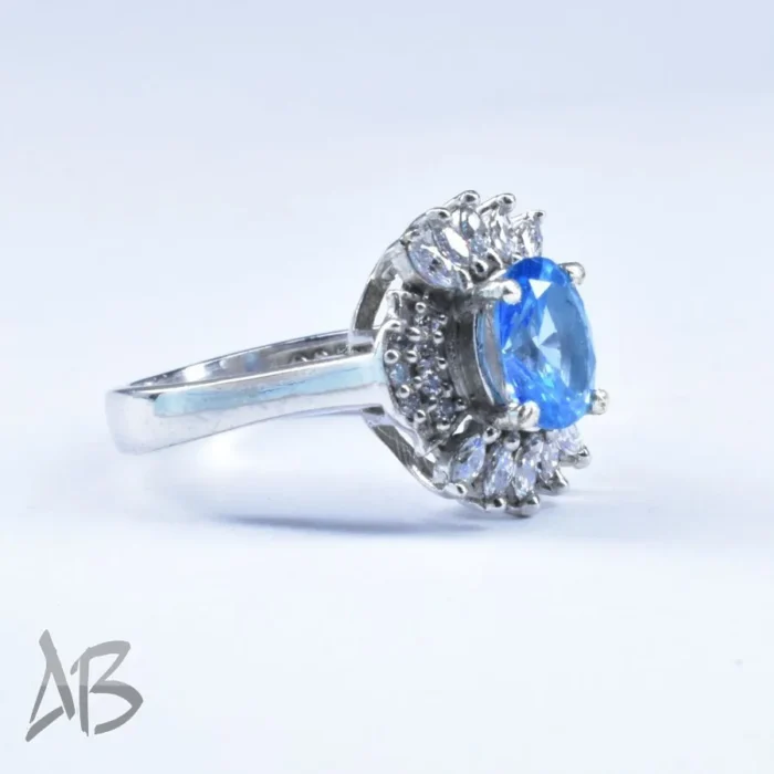 انگشتر نقره زنانه اصل نگین توپاز درخشان و شيك کد 665 - Image 4