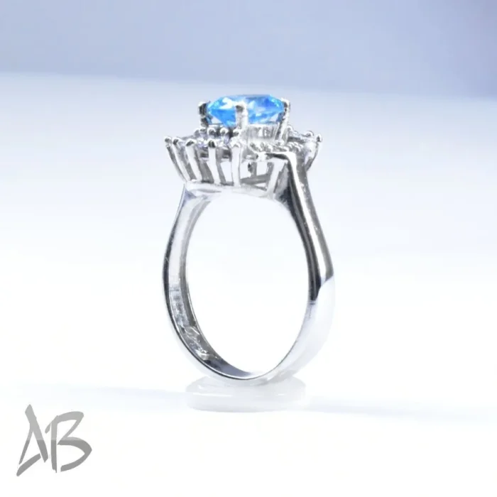 انگشتر نقره زنانه اصل نگین توپاز درخشان و شيك کد 665 - Image 6