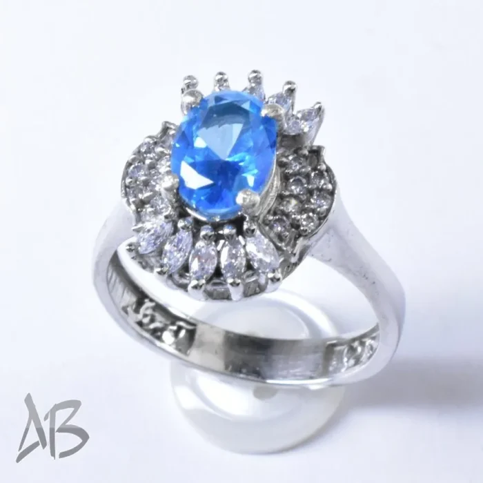 انگشتر نقره زنانه اصل نگین توپاز درخشان و شيك کد 665 - Image 7