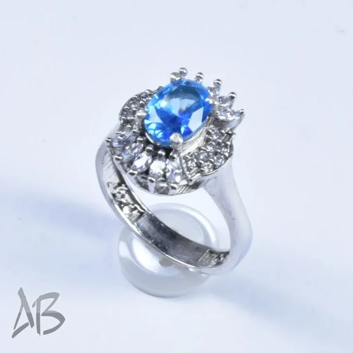 انگشتر نقره زنانه اصل نگین توپاز درخشان و شيك کد 665 - Image 8