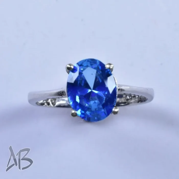 انگشتر نقره زنانه اصل نگین توپاز درخشان و ركاب ساده و سبك کد 667 - Image 5