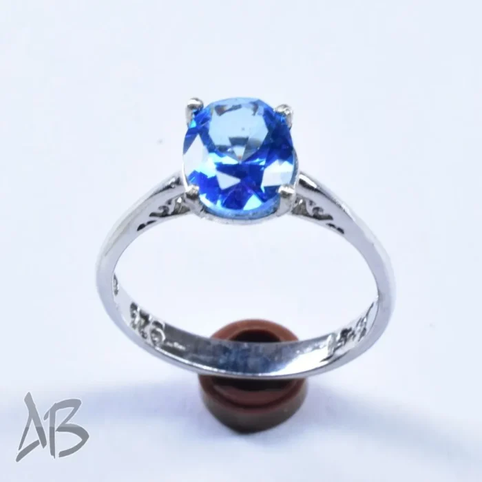 انگشتر نقره زنانه اصل نگین توپاز درخشان و ركاب ساده و سبك کد 667 - Image 6