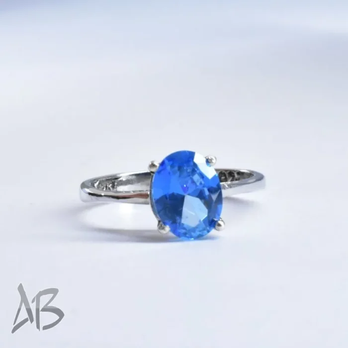 انگشتر نقره زنانه اصل نگین توپاز درخشان و ركاب ساده و سبك کد 667 - Image 9