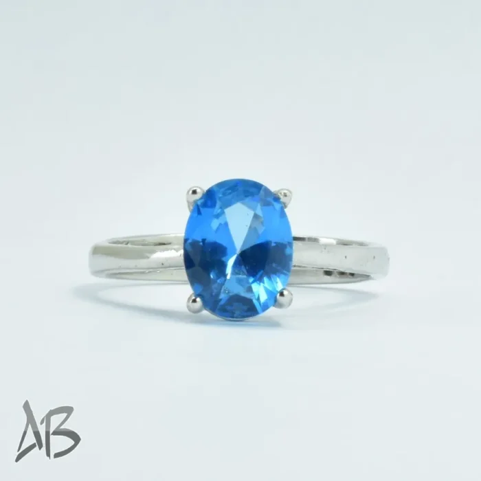 انگشتر نقره زنانه اصل نگین توپاز درخشان و ركاب ساده و سبك کد 667 - Image 12