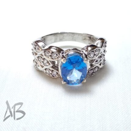 انگشتر نقره زنانه نگين توپاز