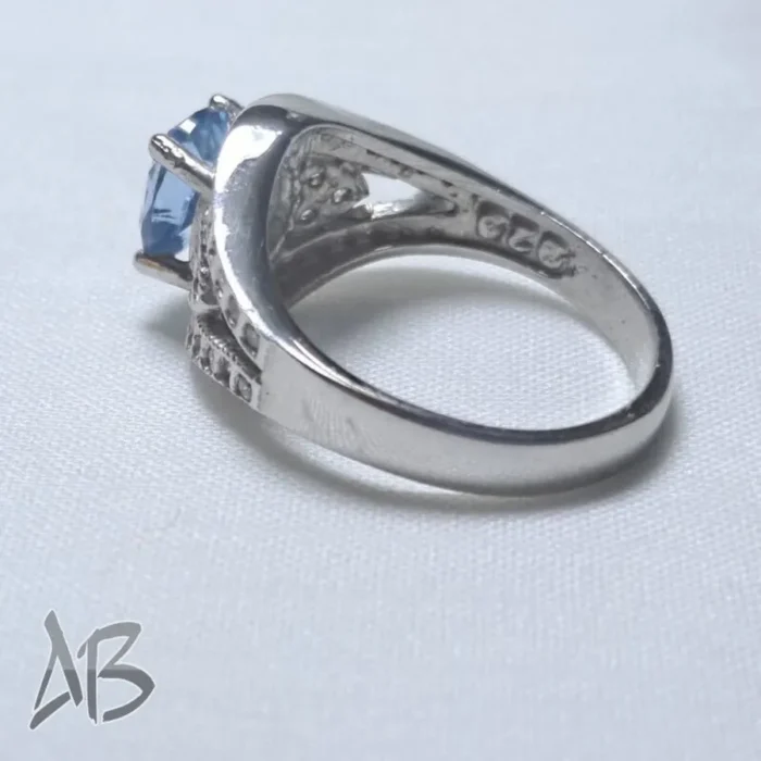 انگشتر نقره زنانه اصل نگین توپاز درخشان و ركاب زيبا کد 670 - Image 4