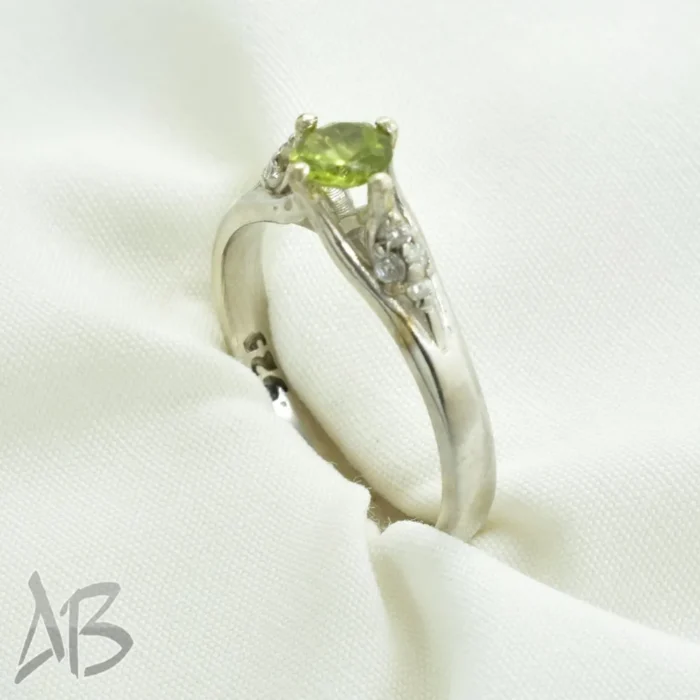 انگشتر نقره زنانه زبرجد اصل معدنی رکاب ظریف و خاص عیار 925 آقابزرگ کد 672 - Image 4