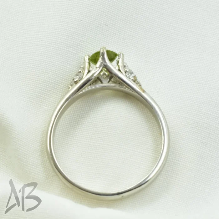 انگشتر نقره زنانه زبرجد اصل معدنی رکاب ظریف و خاص عیار 925 آقابزرگ کد 672 - Image 6