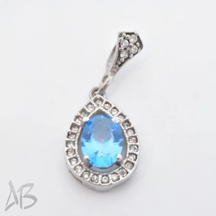 گردنبند نقره اصل (مدالی) نگین توپاز اصل برلیان کات سبك و زيبا کد Med93 - Image 3