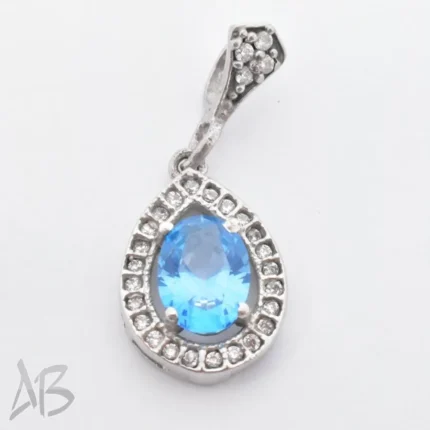 گردنبند مدالی نگین توپاز