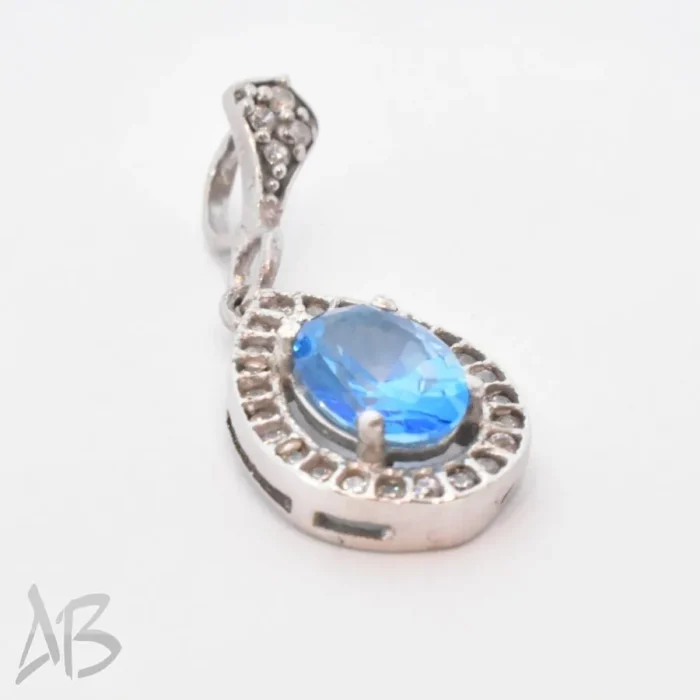 گردنبند نقره اصل (مدالی) نگین توپاز اصل برلیان کات سبك و زيبا کد Med93 - Image 5